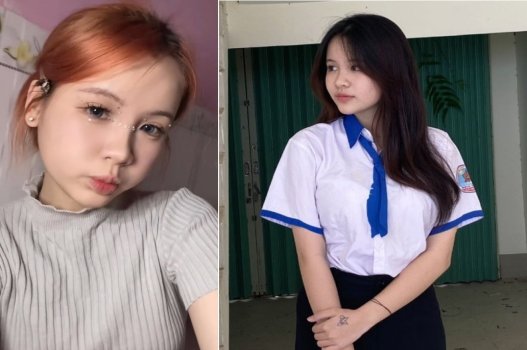 Cô gái trẻ dễ thương say mê giây phút yêu đương